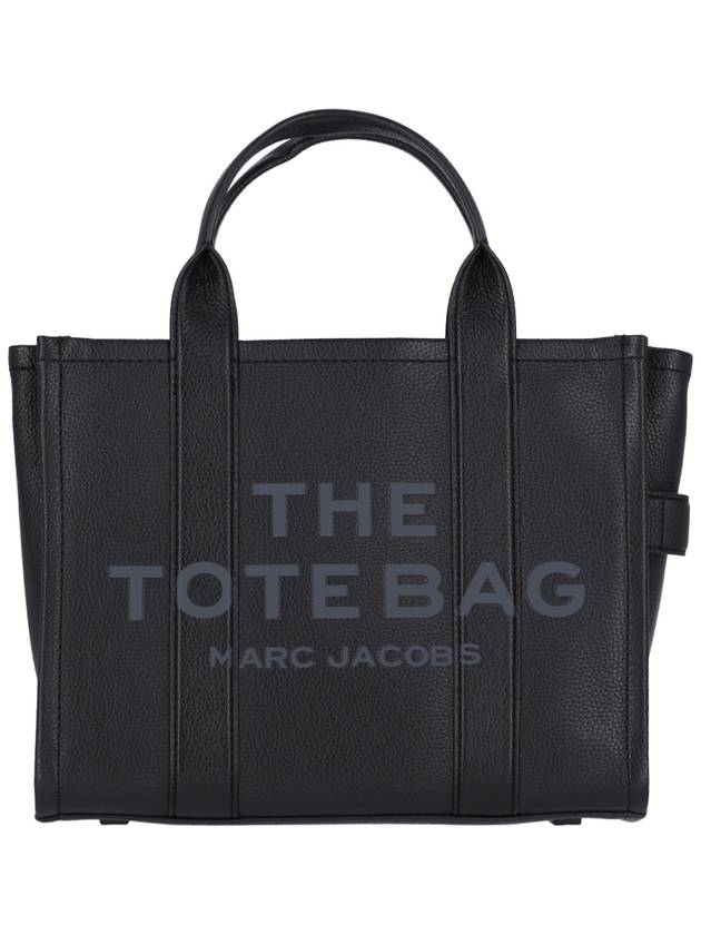 Logo Medium Leather Tote Bag Black - MARC JACOBS - BALAAN 2