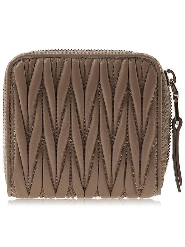 Matelasse Logo Zip Around Half Wallet Sand Beige - MIU MIU - BALAAN 4