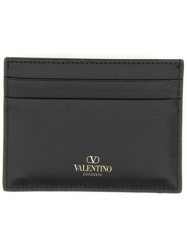 Rockstud Card Wallet Black - VALENTINO - BALAAN 3