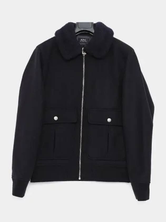 Men's Ben Faux Fur Collar Jacket Navy - A.P.C. - BALAAN 2