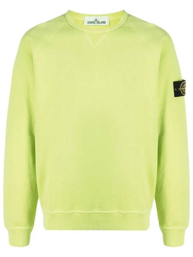 Garment Dyed Malfile Fleece Crewneck Sweatshirt Apple Green - STONE ISLAND - BALAAN 3