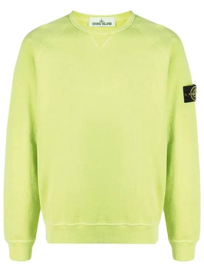 Garment Dyed Malfile Fleece Crewneck Sweatshirt Apple Green - STONE ISLAND - BALAAN 2