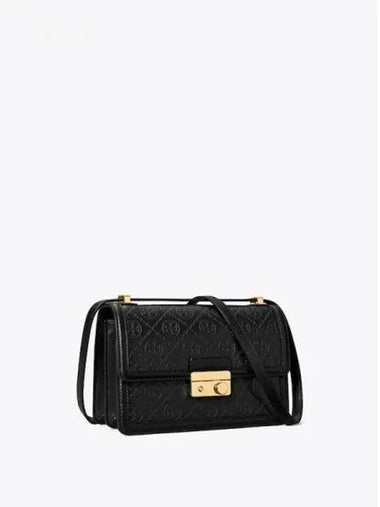 Monogram leather shoulder bag cross black domestic product GM0024080695812 - TORY BURCH - BALAAN 1