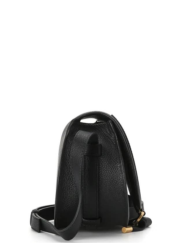 Marcie Saddle Small Grained Leather Cross Bag Black - CHLOE - BALAAN 3