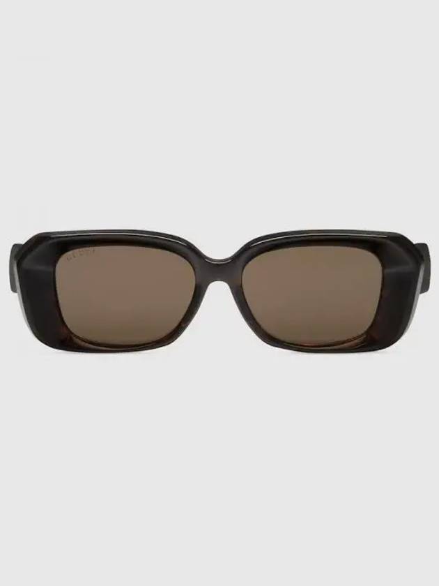 Low Nose Bridge Rectangular Sunglasses Havana - GUCCI - BALAAN 2