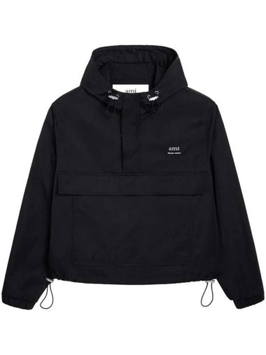 Alexandre Mattiussi Windbreaker Hoodie Black - AMI - BALAAN 1