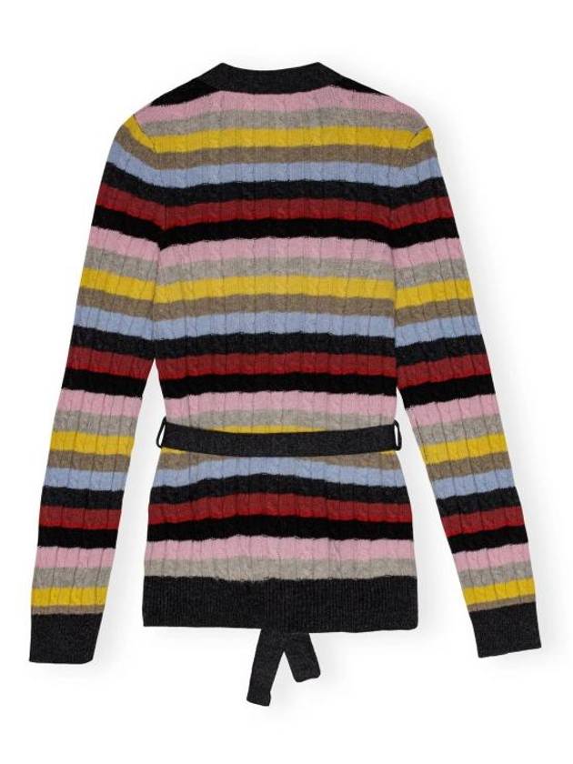 Stripe Belt Cardigan - GANNI - BALAAN 4