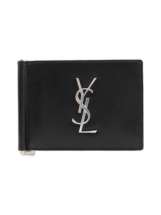 Monogram Money Clip Half Wallet Black - SAINT LAURENT - BALAAN 2