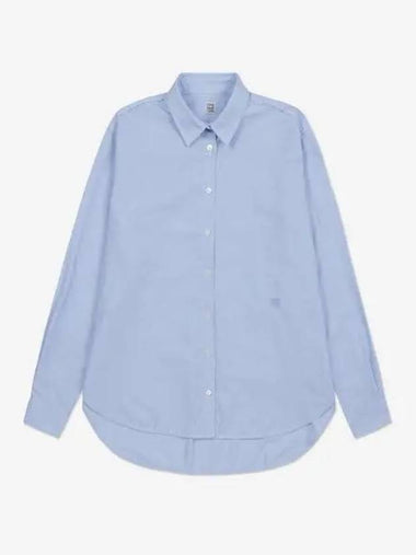 Signature Cotton Shirt Blue - TOTEME - BALAAN 1