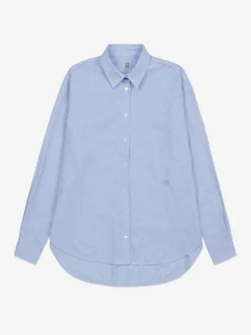 Signature Cotton Shirt Blue 232708254404 - TOTEME - BALAAN 1