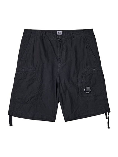 Lens Wappen Cotton Shorts Black - CP COMPANY - BALAAN 1