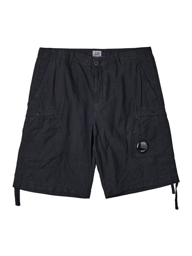 Lens Wappen Cotton Shorts Black - CP COMPANY - BALAAN 11