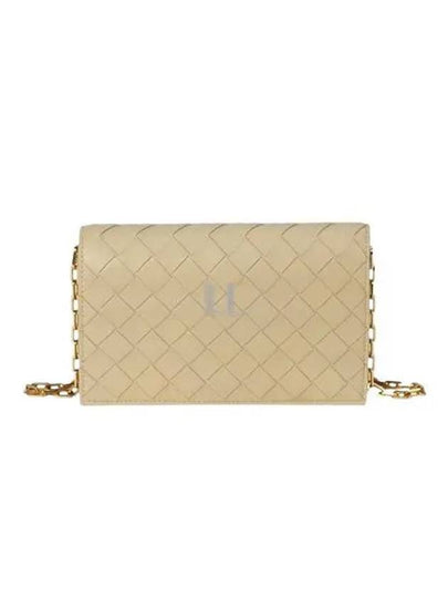 Intrecciato Chain Leather Mini Cross Bag Beige - BOTTEGA VENETA - BALAAN 2