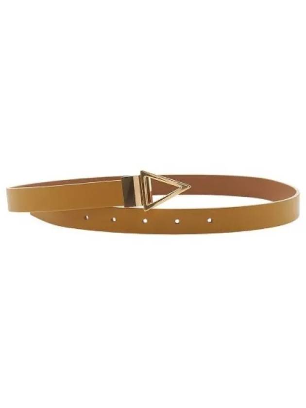 Triangle Buckle Leather Belt Beige - BOTTEGA VENETA - BALAAN 2