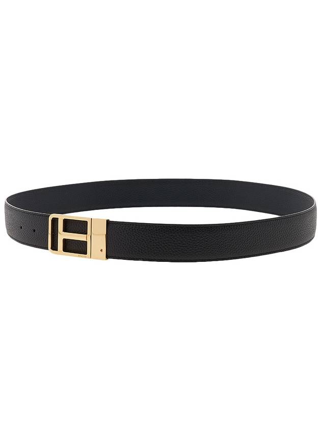 T Buckle Leather Belt Black Brown - TOM FORD - BALAAN 6