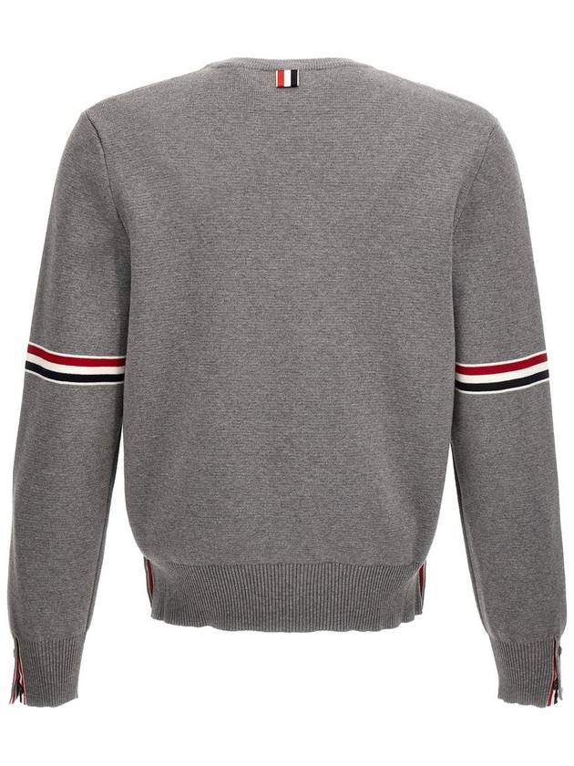 Men's Milan Stitch Armband Crew Neck Knit Top Light Grey - THOM BROWNE - BALAAN 3