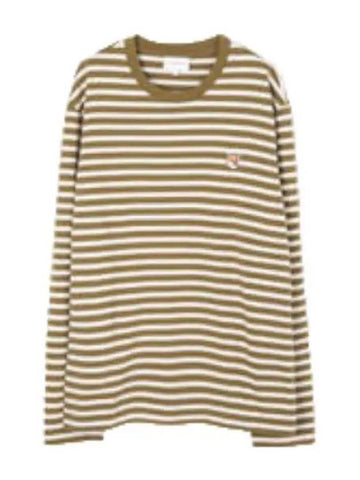 Marine Striped Fox Head Patch Men s Long Sleeve T Shirt - MAISON KITSUNE - BALAAN 1