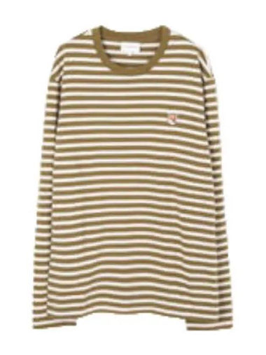 Marine Striped Fox Head Patch Men s Long Sleeve T Shirt - MAISON KITSUNE - BALAAN 1