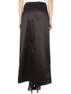 Double Satin Maxi H-Line Skirt Black - GANNI - BALAAN 7