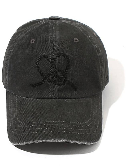 Heart Note Embroidered Ball Cap Black - OGARP - BALAAN 2