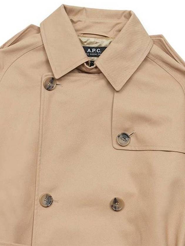 Greta Double Breasted Cotton Trench Coat Beige - A.P.C. - BALAAN 4