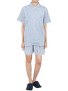 Poplin Striped Pajamas Short Sleeve Shirt SWE PB - TEKLA - BALAAN 9