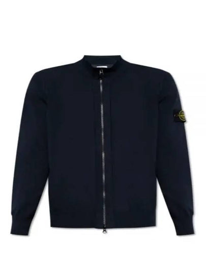 Wappen Patch Cotton Zip-Up Cardigan Navy - STONE ISLAND - BALAAN 2