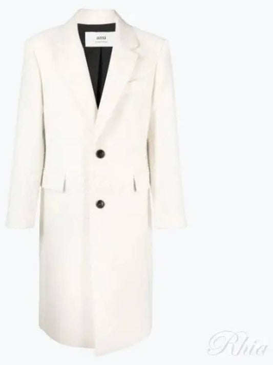 Men's Wool Single Coat Offwhite - AMI - BALAAN 2