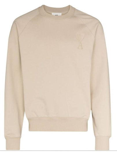 Big Heart Logo Sweatshirt Beige - AMI - BALAAN 2