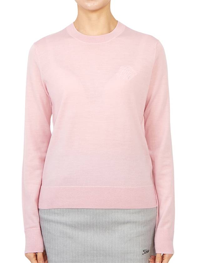 Talk Buddy To Me Crew Neck Merino Wool Knit Top Pink - G/FORE - BALAAN 2