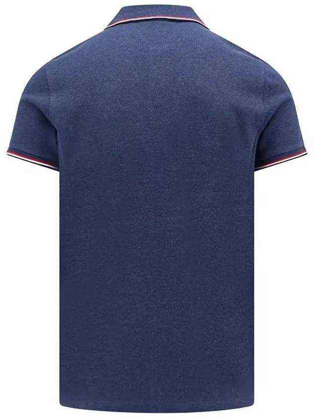 Logo Patch Short Sleeve Polo Night Blue - MONCLER - BALAAN 3