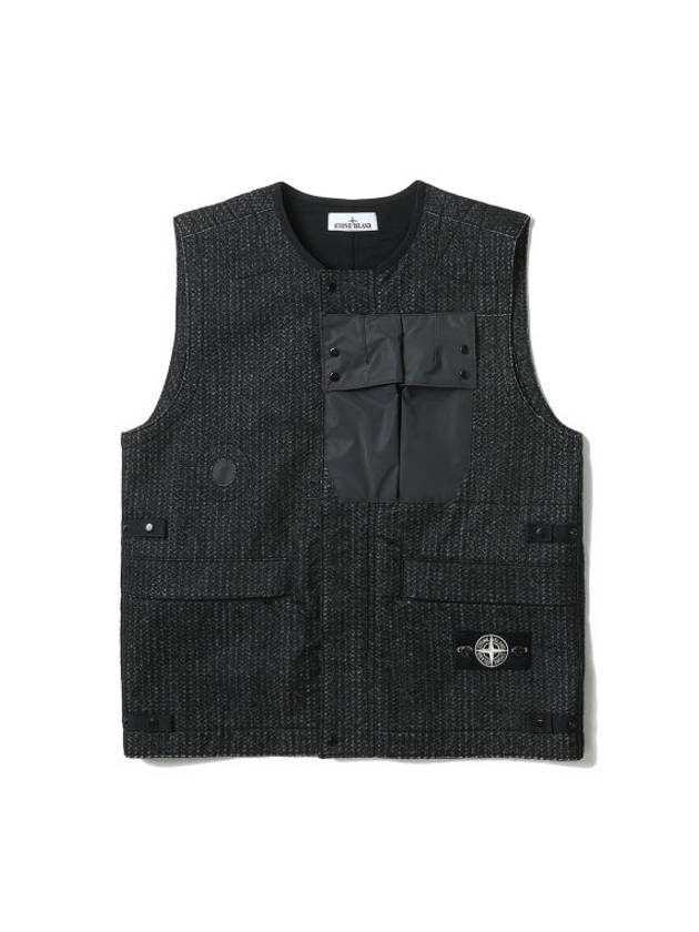 Needle Punched Reflective Vest Black - STONE ISLAND - BALAAN 1