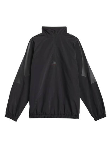 Basketball Woven Half Zip Up Jacket Black - ADIDAS - BALAAN 1