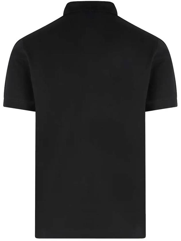 Pique Stretch Cotton Short Sleeve Polo Shirt Black - STONE ISLAND - BALAAN 4