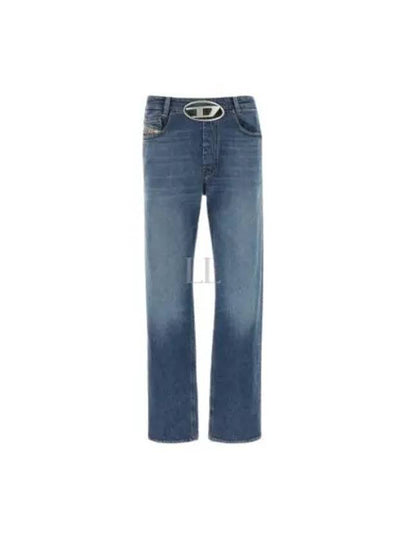 Women's D Arc Logo Buckle Denim Straight Jeans Blue - DIESEL - BALAAN 2