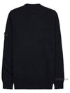 Logo Patch Lambswool Crewneck Knit Top Black - STONE ISLAND - BALAAN 3