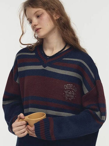 Cheese Club V neck Knit Navy - CPGN STUDIO - BALAAN 1