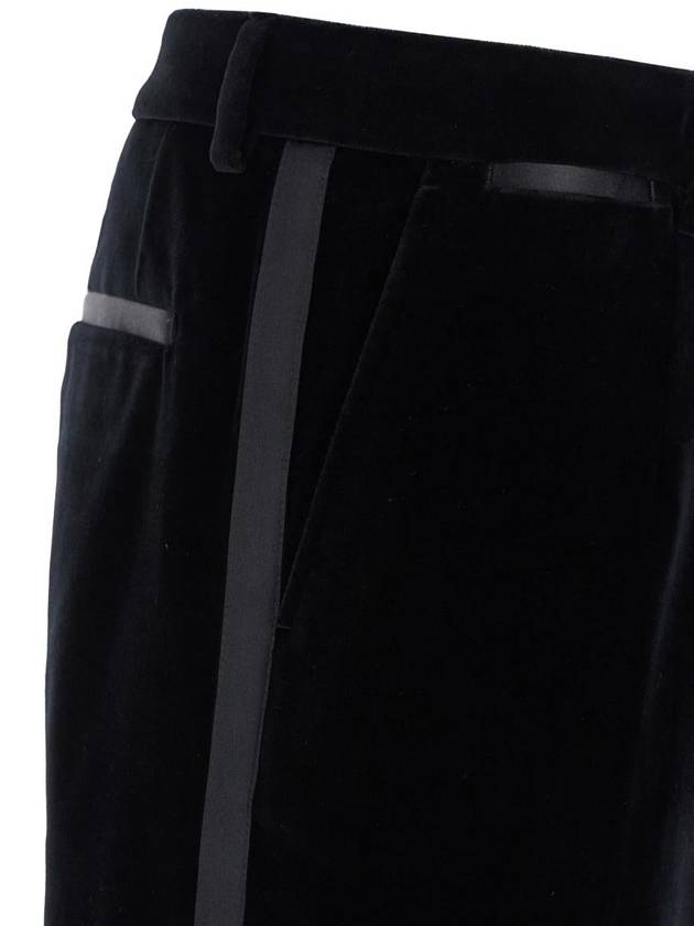 Black Pants With Belt Loops In Velvet Stretch Man - DOLCE&GABBANA - BALAAN 3