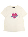 Cinema Heart Motif Cotton Short Sleeve T-Shirt Ivory - MAX MARA - BALAAN 2