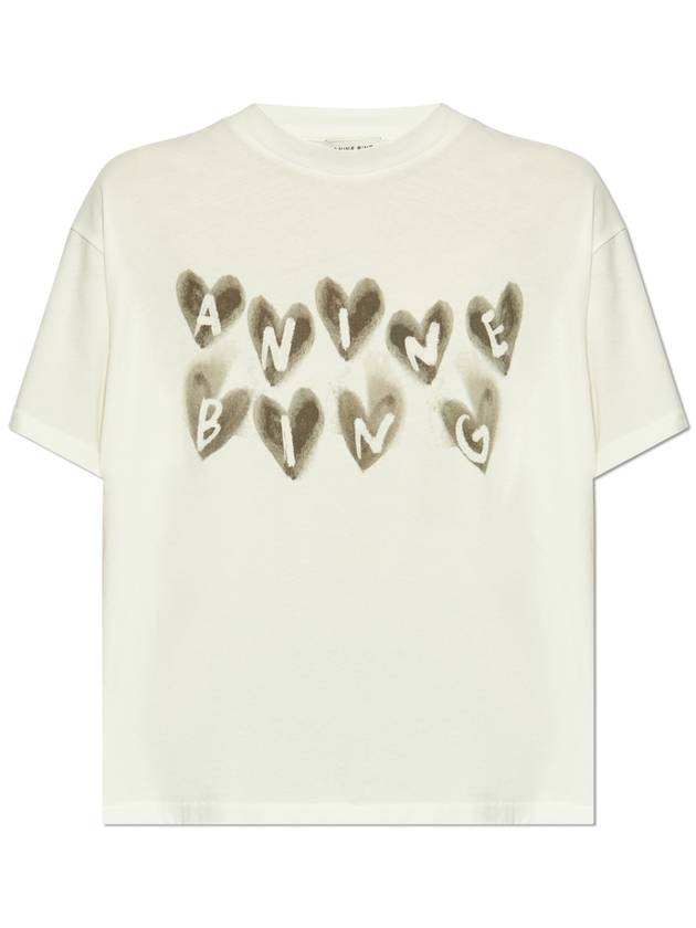 Anine Bing T-shirt With Cade Print, Women's, Cream - ANINE BING - BALAAN 1