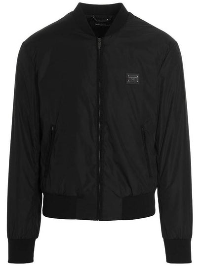 Men's Branded Tag Nylon Zip-up Jacket Black - DOLCE&GABBANA - BALAAN 2