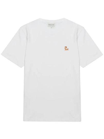 Chillax Fox Patch Regular Short Sleeve T-Shirt White - MAISON KITSUNE - BALAAN 2