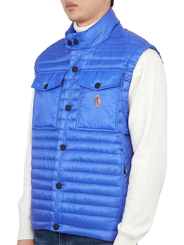 Grenoble Logo Patch Quilted Vest Blue - MONCLER - BALAAN 4