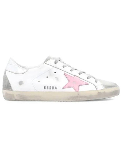 Women's Superstar Silver Heel Tab Pink Star Low Top Sneakers White - GOLDEN GOOSE - BALAAN 2