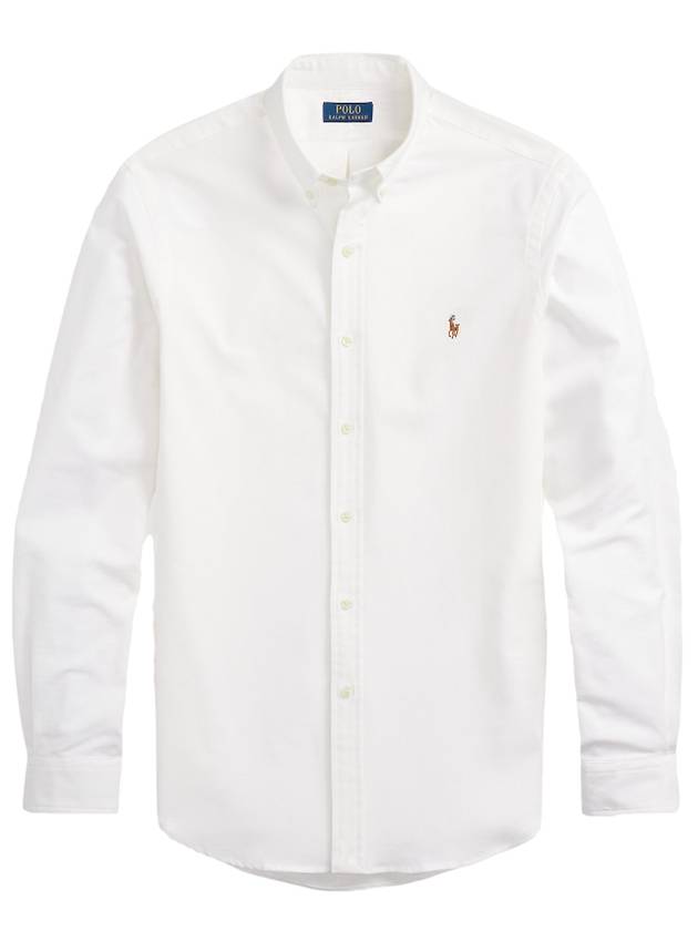 Men's Slim Fit Stretch Oxford Long Sleeve Shirt White - POLO RALPH LAUREN - BALAAN 1