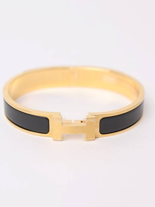 Clic HH Bracelet Gold Noir Mat - HERMES - BALAAN 3