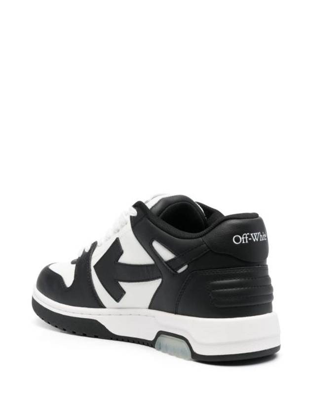 Out of Office Leather Low-Top Sneakers White Black - OFF WHITE - BALAAN 3