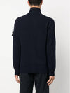 Lambswool Knit Cardigan Navy - STONE ISLAND - BALAAN 5