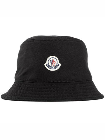 3B00052 57843 999 Logo Patch Bucket Hat Black Women s TJ - MONCLER - BALAAN 1