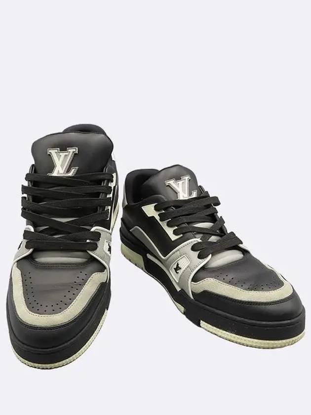 1AAHS2 Black Gray LV Trainer Sneakers 7 1 2 - LOUIS VUITTON - BALAAN 1